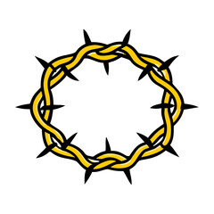 Abstract yellow woven circle on black background