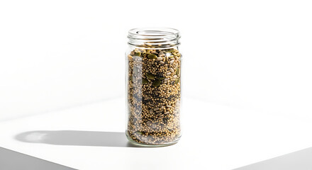 salt and pepper on a white background