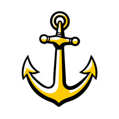 A simple yellow anchor symbol on a solid black background