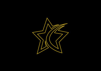 Obraz premium lightning Stars isolated on black.