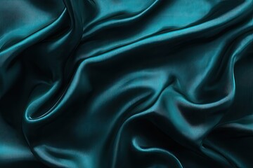Obraz premium Teal silk fabric draped in flowing folds (1)