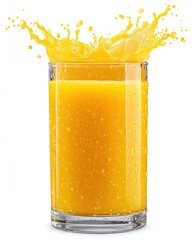Orange juice splash in glass