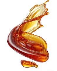 Golden liquid splash, fluid motion