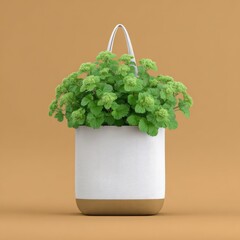 White tote bag with vibrant greenery
