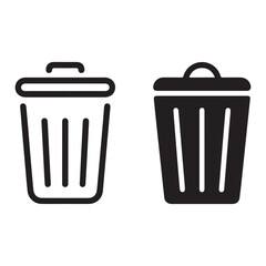 Garbage and recycle container symbols