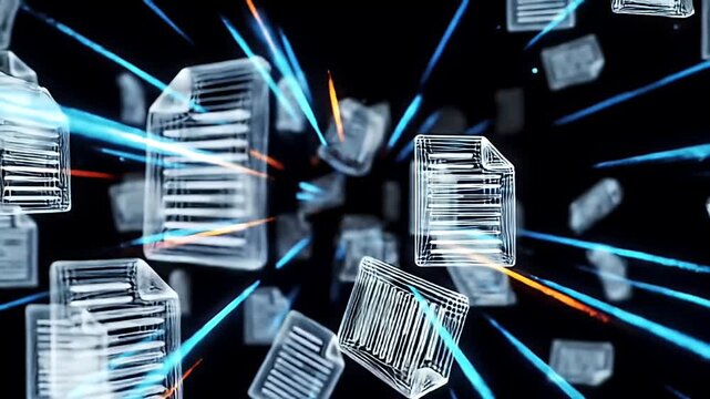 Digital Document Flow: Abstract Motion Graphics