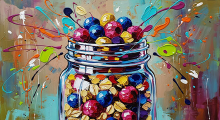 colorful easter eggs in a basket