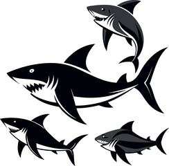 a-collection-of-six-stylized--silhouette-illustrat.eps