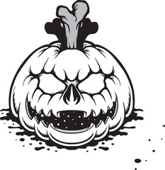 Scary Halloween pumpkin carving with spooky face and dripping details