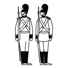 Flat Vector of Soldier Standing at Ease Posture