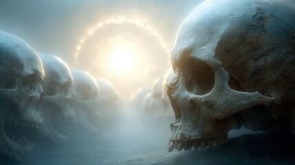 Ancient Skulls, Mysterious Fog, Ethereal Light