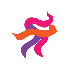 Abstract Festival Dancer Ribbon Swirl