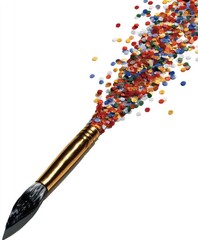 Paintbrush with colorful confetti explosion (2)