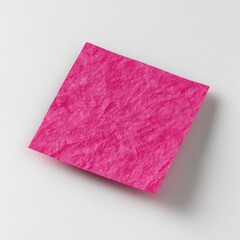 A square, vibrant pink sticky note on white