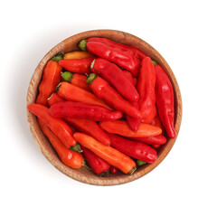 Cabe rawit. Cayenne pepper. small chili pepper. isolated on white background.