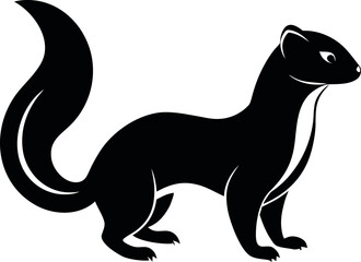 a-minimalist--silhouette-illustration-of-a-ferret-.eps