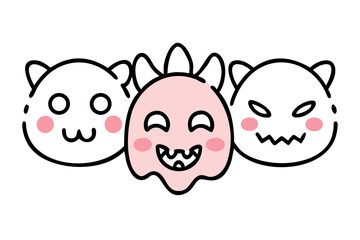 Cute ghost character vector illustration art