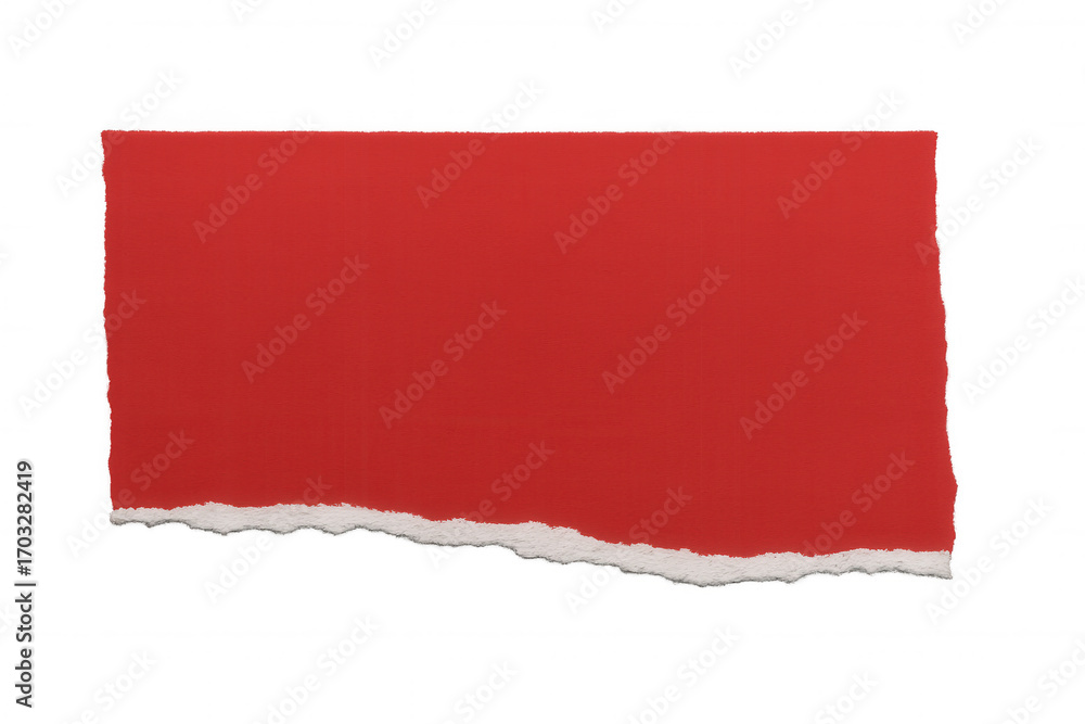 Aufkleber horizontal red torn paper piece with transparent background, ideal for design projects requiring eas