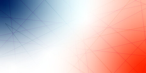 A modern abstract background with a subtle network of intersecting lines, overlaid on a vibrant gradient from dark blue to white to orange, creating a dynamic, futuristic, and technical design.