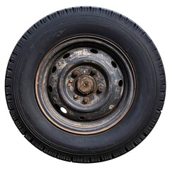 Obraz premium Worn tire and wheel