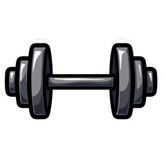 Dumbbell weight lifting fitness gym workout exercise strength training bodybuilding equipment heavy weights tool sticker icon on transparent background 