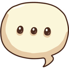 Illustration of speech bubble with three dots communication message symbol talking conversation chat bubble icon sticker icon on transparent background 