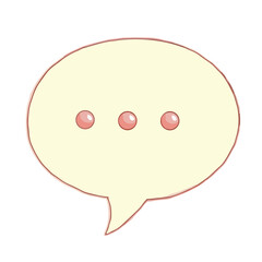 Speech bubble message icon with three dots communication chat bubble dialogue symbol idea conversation vector sticker icon on transparent background 