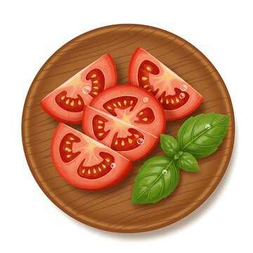 木の皿の上の夏の味