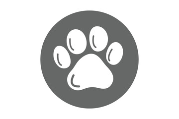 Animal paw print icons with dog cat bear tracks in black silhouette vector art