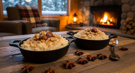 christmas cake with raisins and cinnamon