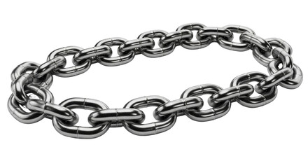 Obraz premium Ultra Detailed Metal Chain with Polished Links, Transparent Background