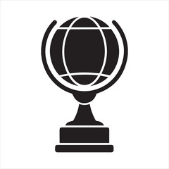 Globe trophy silhouette icon isolated on transparent background