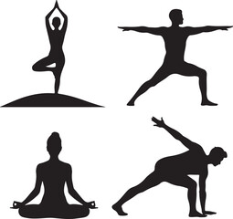 silhouette of yoga woman