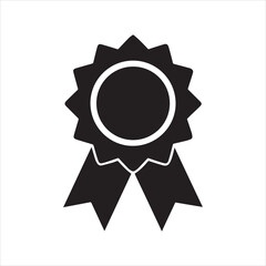Rosette ribbon award silhouette icon isolated on transparent background