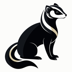 a-stylized--silhouette-illustration-of-a-ferret-in .eps