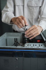 Computer Hardware dissemblers fixing computer PC.