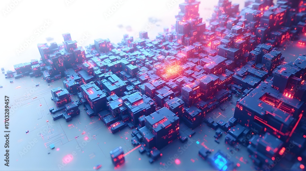 Poster abstract circuit board futuristic technology processing background digital computer