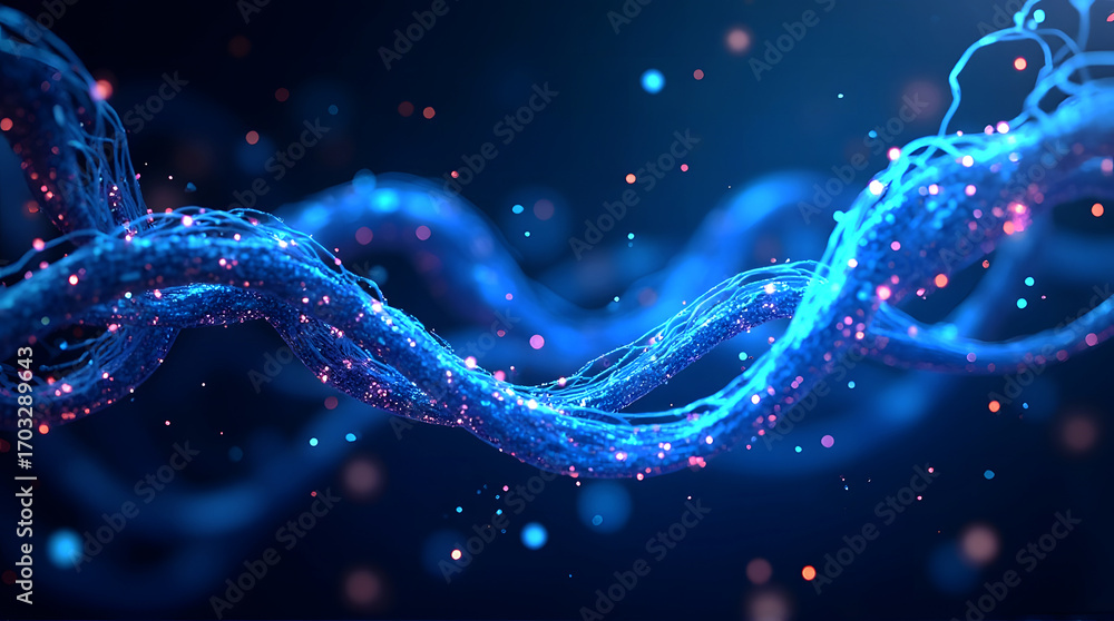 Poster abstract wave patterns flowing across a digital grid, communication background, minimal flat design