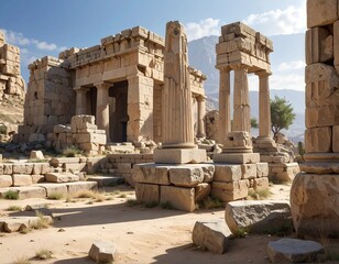 Obraz premium Ancient ruins under a bright sky