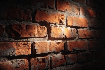 Brick wall lit by spotlight