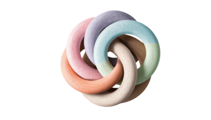 Intertwined rings of pastel colors