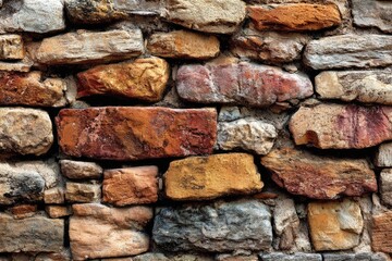 Close-up view of a textured stone wall