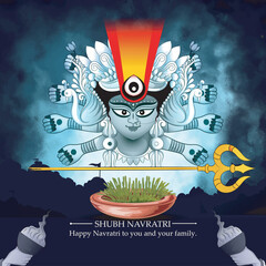 creative vector illustration of Navratri,Durga puja festival