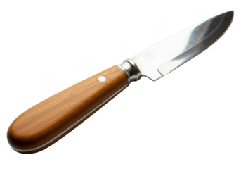 Sharp kitchen knife isolated on transparent background