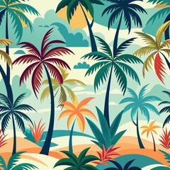 set of palm  trees