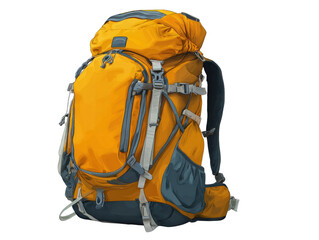 Orange backpack hiking travel outdoor adventure durable isolated equipment