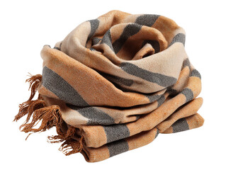 Beige orange striped wool scarf cozy soft winter accessory warmth fashion