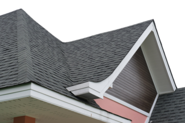 Roof of house isolated on transparent and white background.PNG image