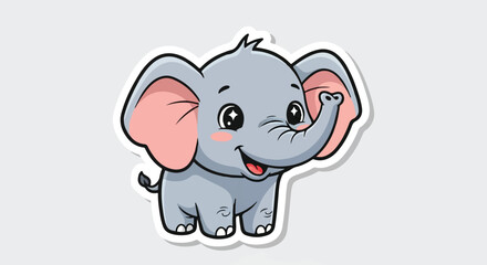 Fototapeta premium Adorable Cartoon Elephant Sticker - Playful and Cute Design for Kids and Fun Projects, Whisk_44282c8d29dbcf1b72c42fb80a45e601dr