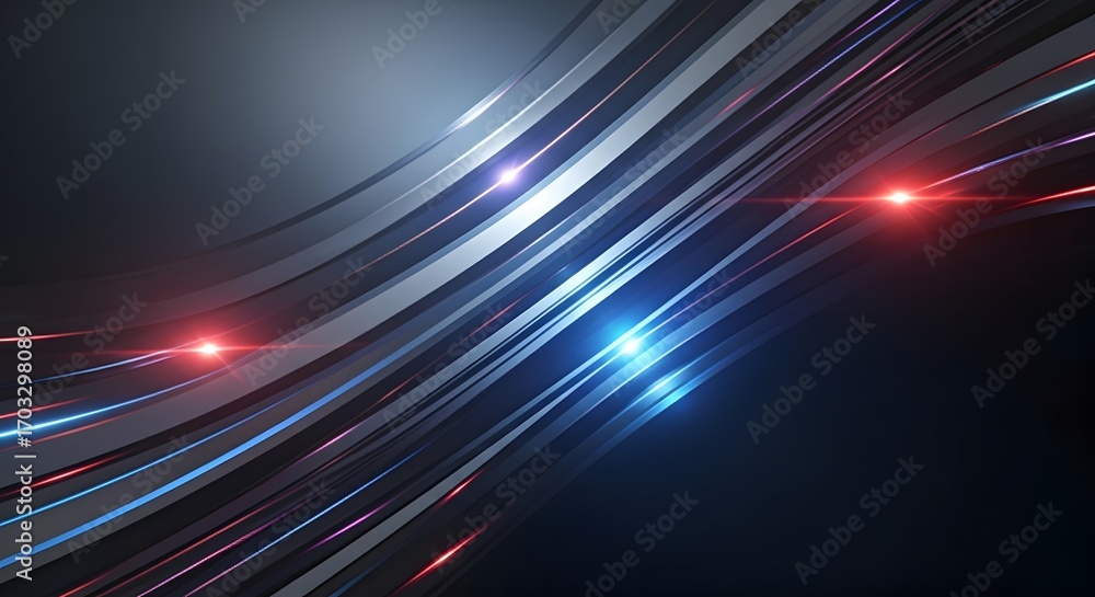Aufkleber dynamic abstract background with sleek metallic lines and vibrant glowing lights conveying futuristi